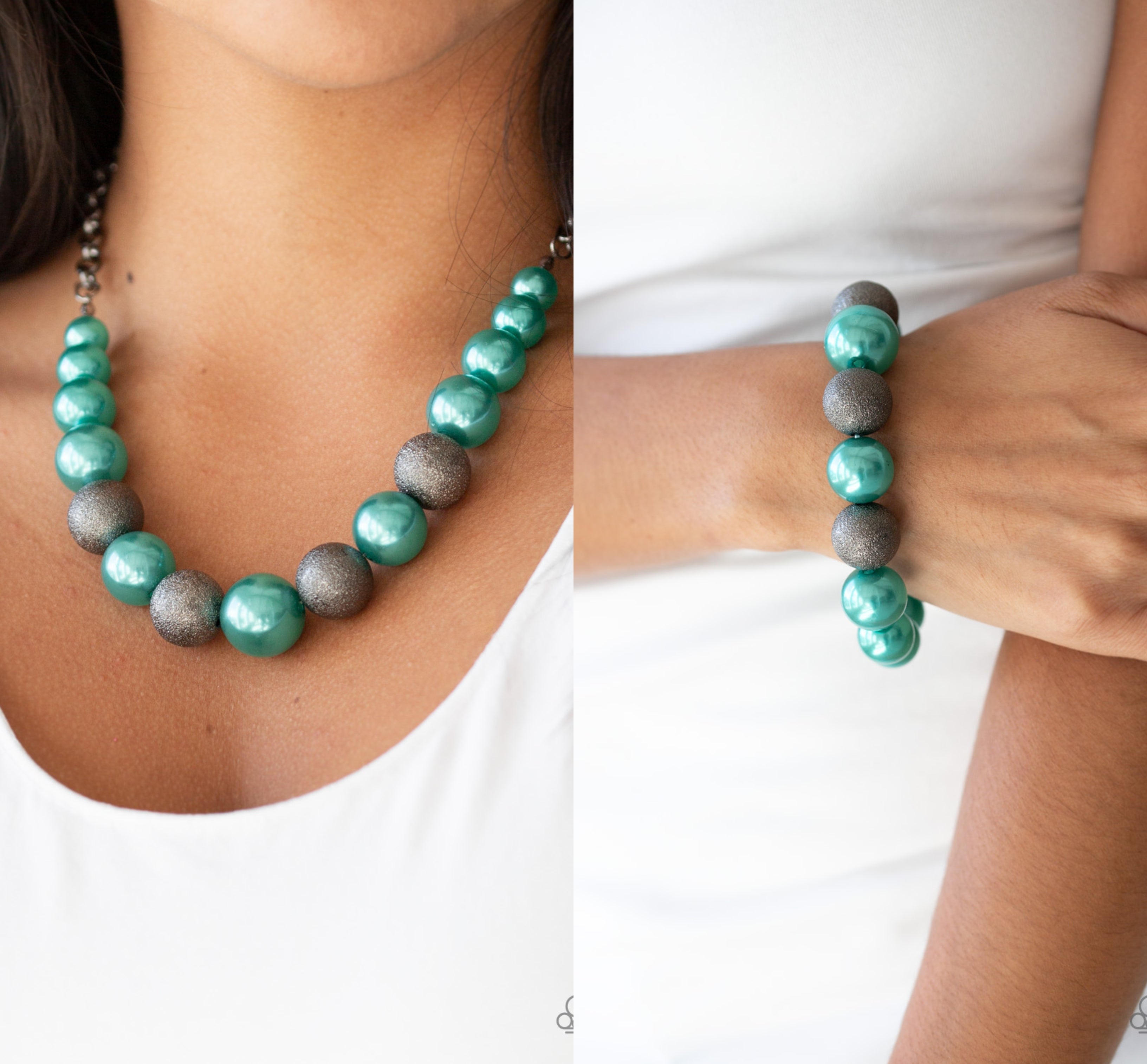 Color Me Ceo Green Necklace W Matching Bracelet Savvy 5 Bling