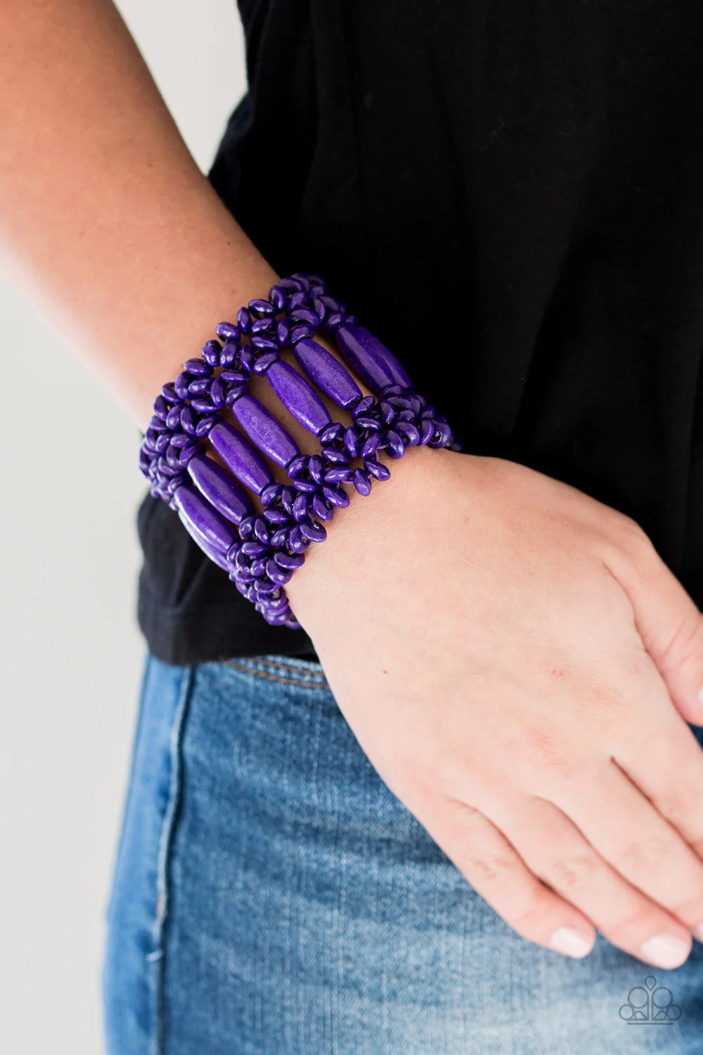 Barbados Beach Club - Purple wood bracelet