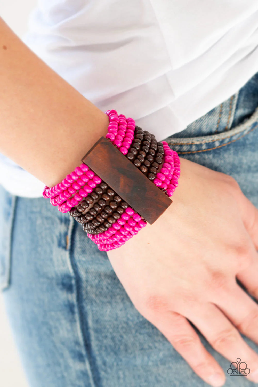 JAMAICAN Me Jam - Pink wood bracelet