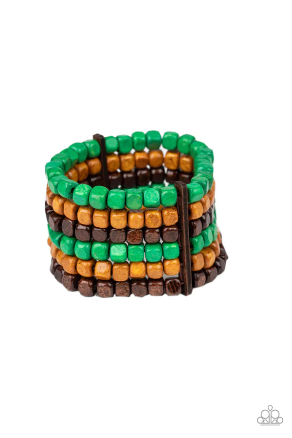 Tropical Tundra - Green wood Bracelet