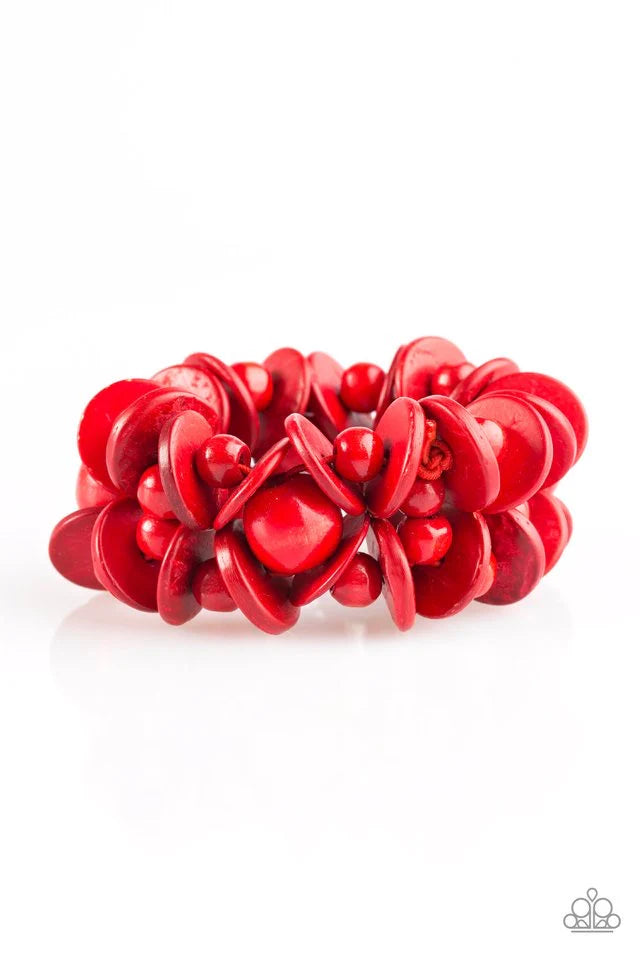 Tropical Temptress - Red wood Bracelet