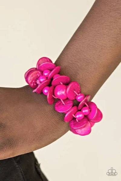 Tropical Temptress - Pink wood Bracelet