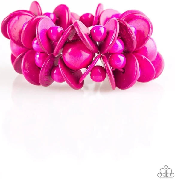 Tropical Temptress - Pink wood Bracelet