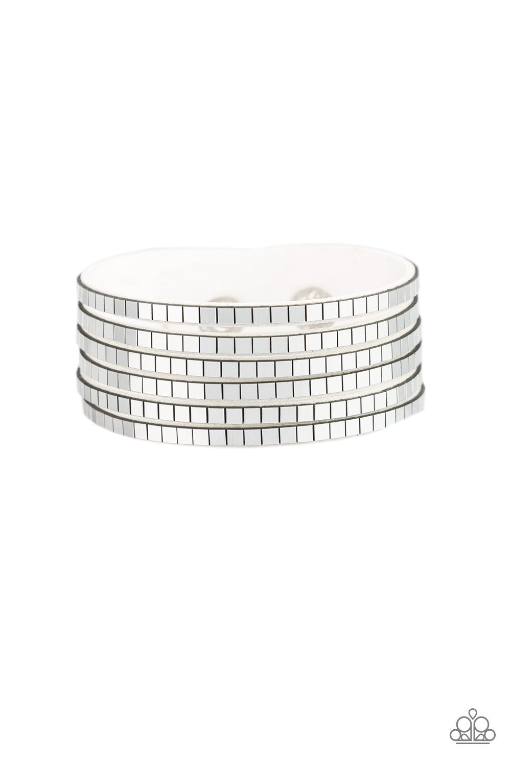 Disco Dazzle - White wrap bracelet