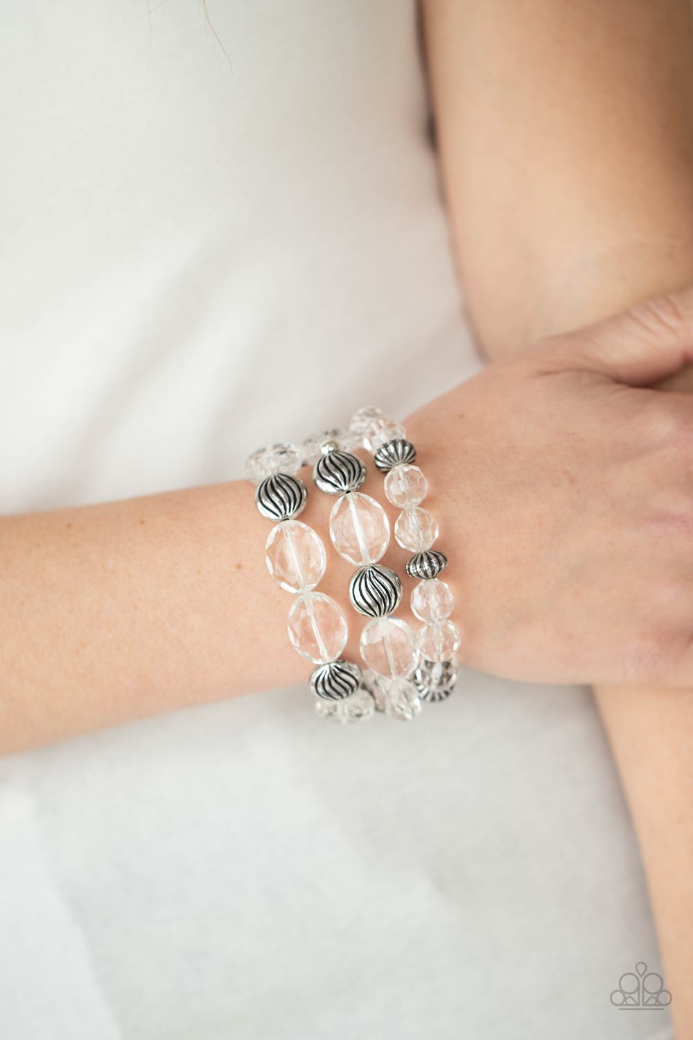 Crystal Charisma - White clear bead bracelet