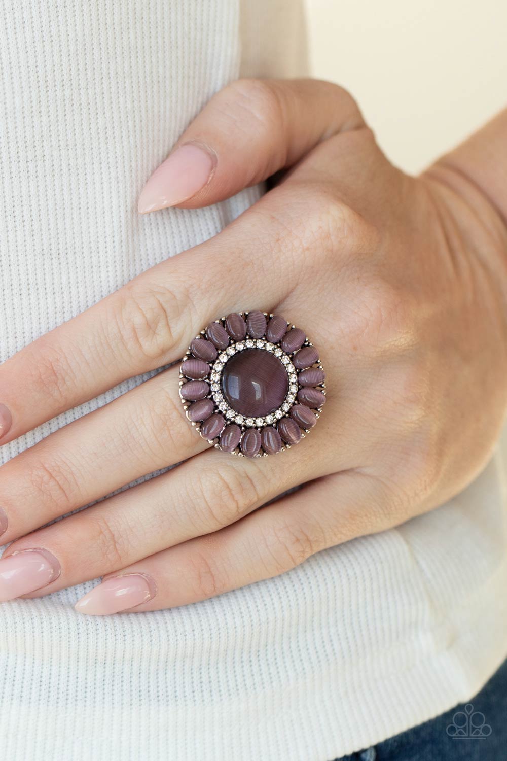 Elegantly Eden - Purple moonstone ring