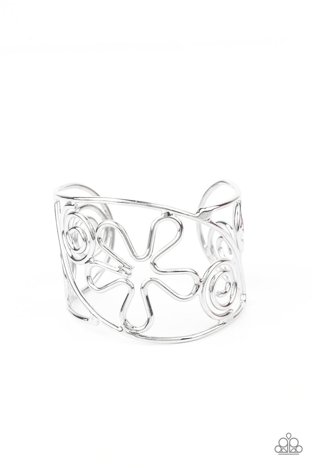 Groovy Sensations - Silver cuff bracelet