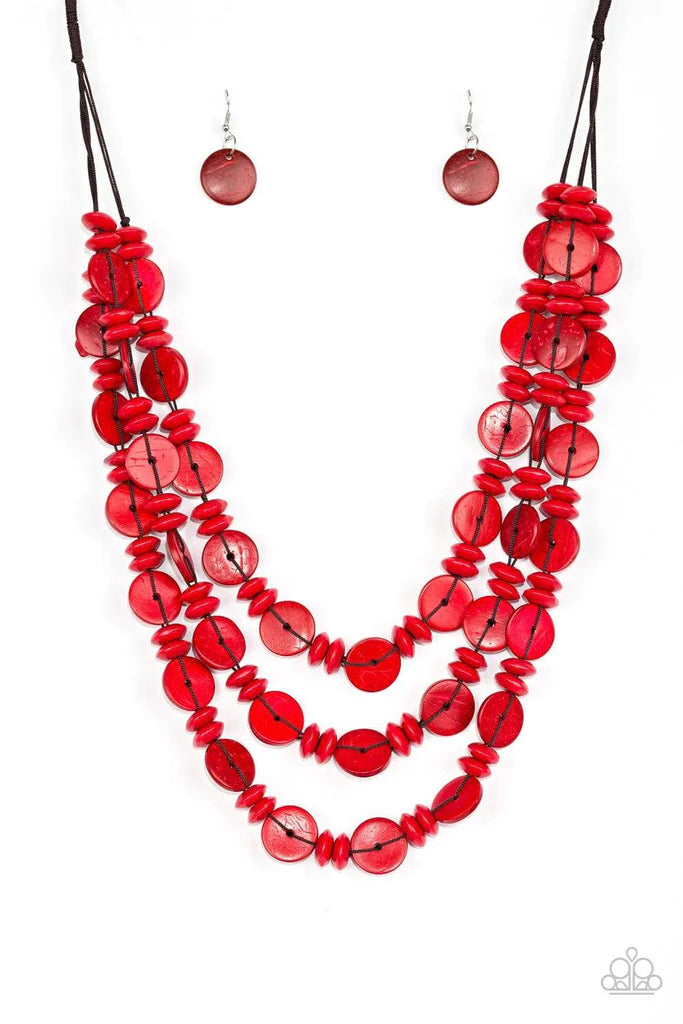 Barbados Bopper - Red Wood Necklace