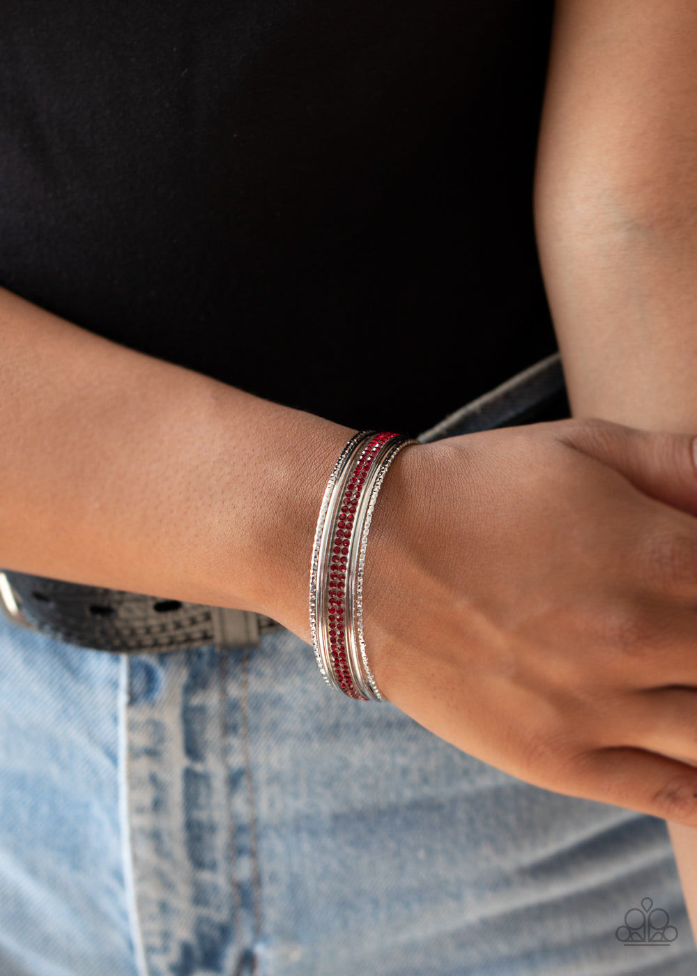 Heap It On - Red bangle bracelet