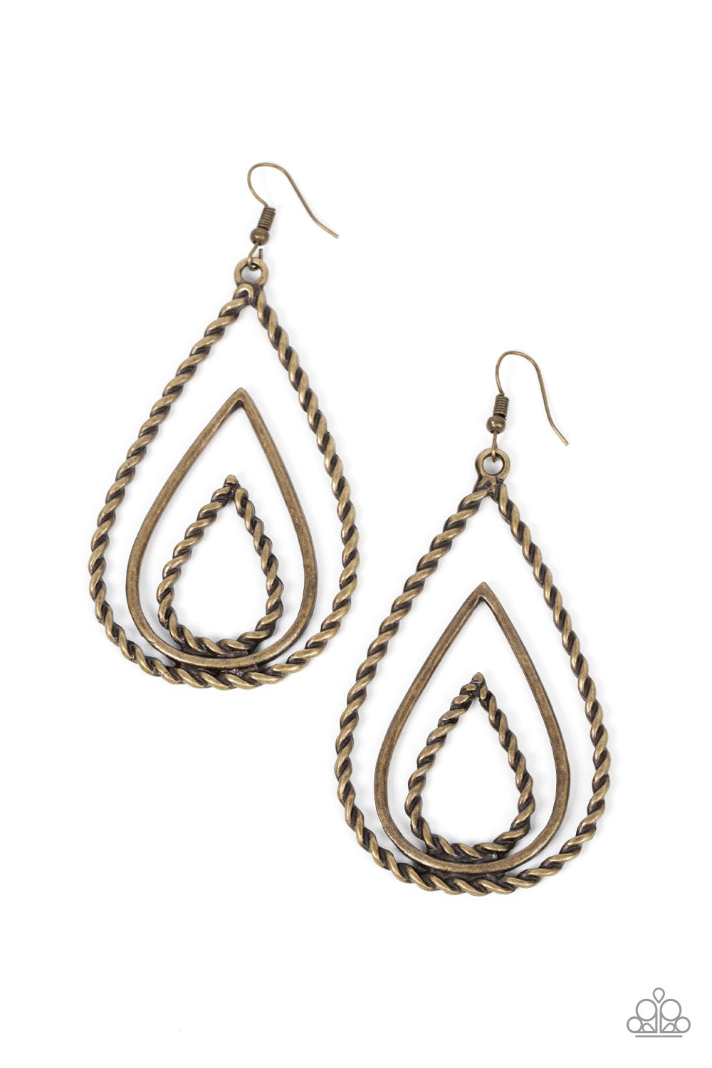 Tastefully Twisty - Brass Earrings