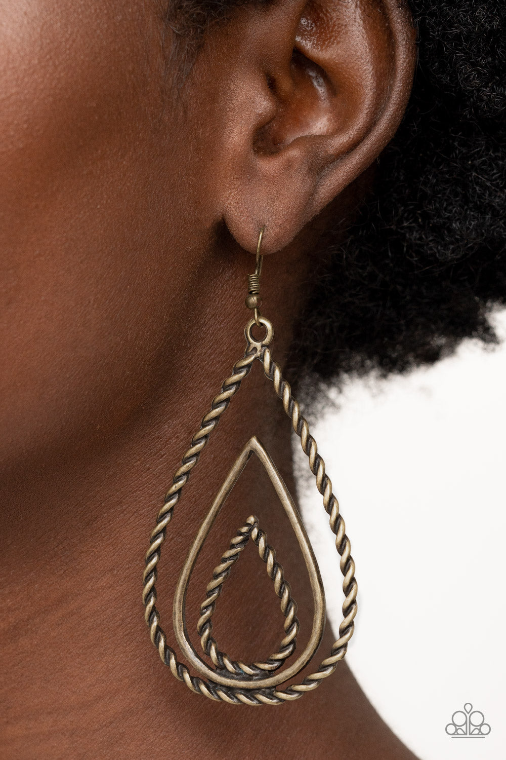 Tastefully Twisty - Brass Earrings