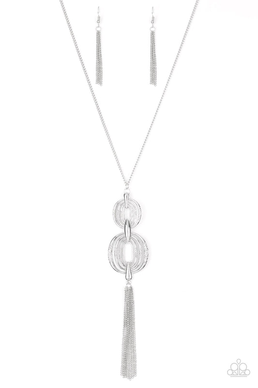 Timelessly Tasseled - Silver necklace