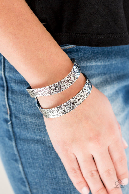 Garden Goddess - Silver cuff bracelet