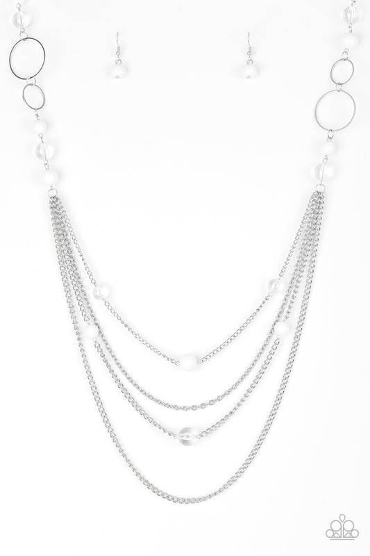 Bubbly Bright - White necklace