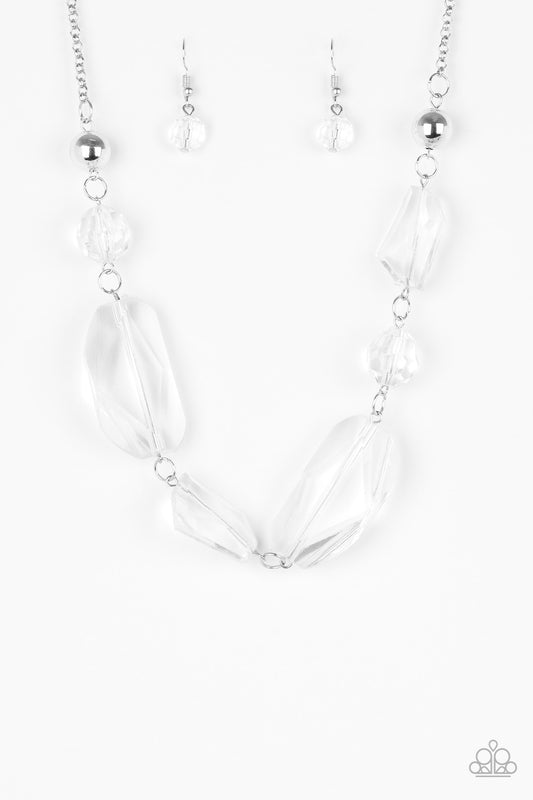 Luminous Luminary - White clear bead necklace