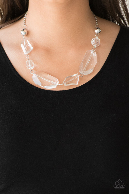 Luminous Luminary - White clear bead necklace