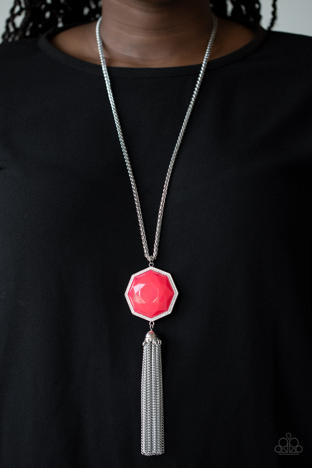 Prismatically Polygon - Pink necklace