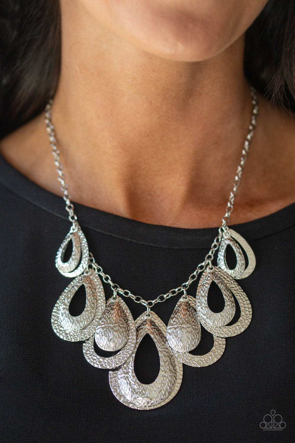 Teardrop Tempest - Silver necklace