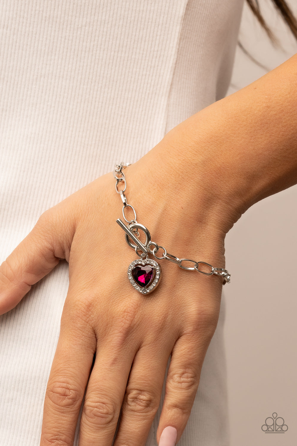 Till DAZZLE Do Us Part - Pink heart bracelet