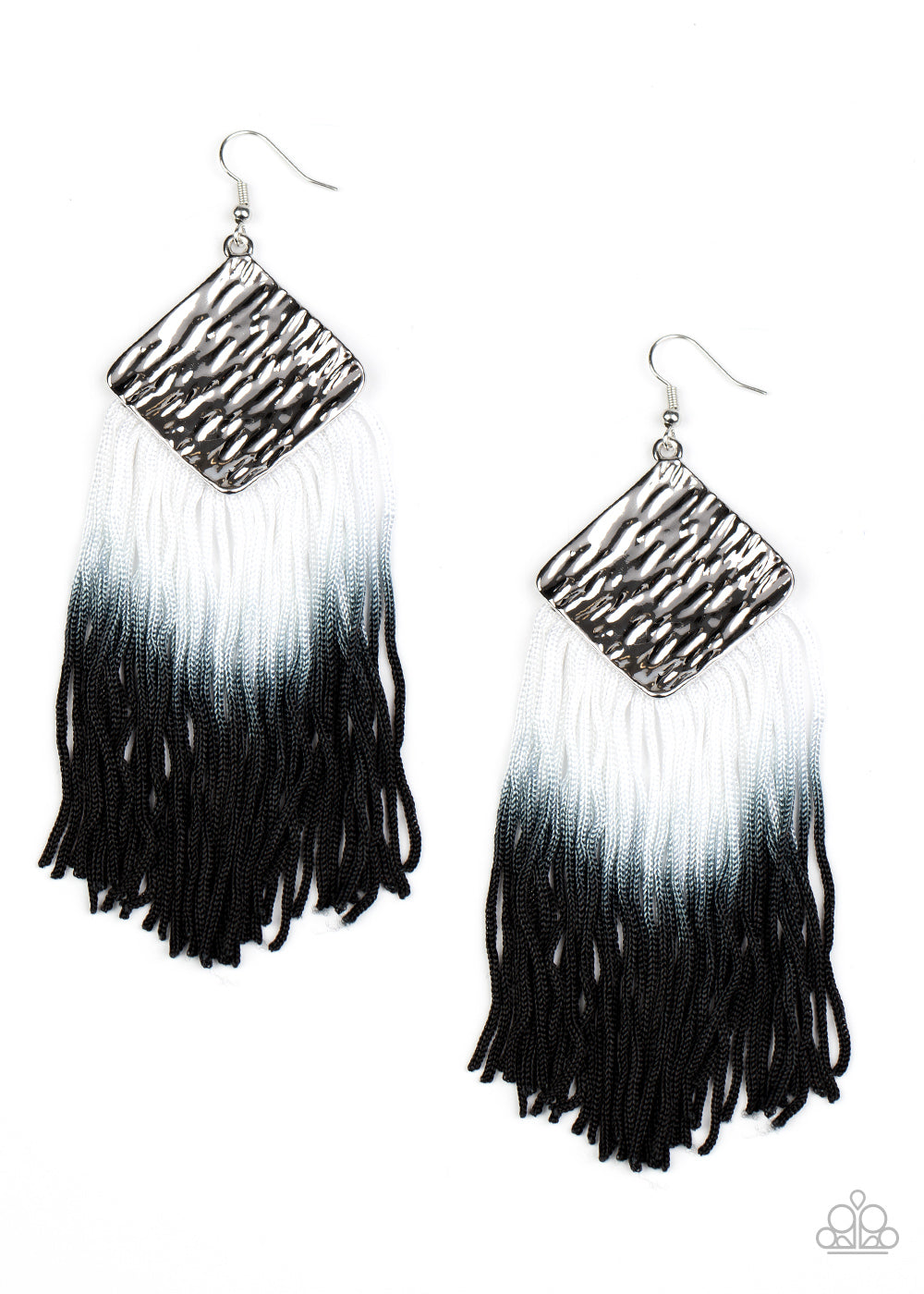 DIP The Scales - Black fringe earrings