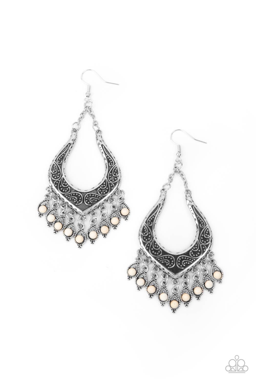 Sahara Fiesta - White earrings