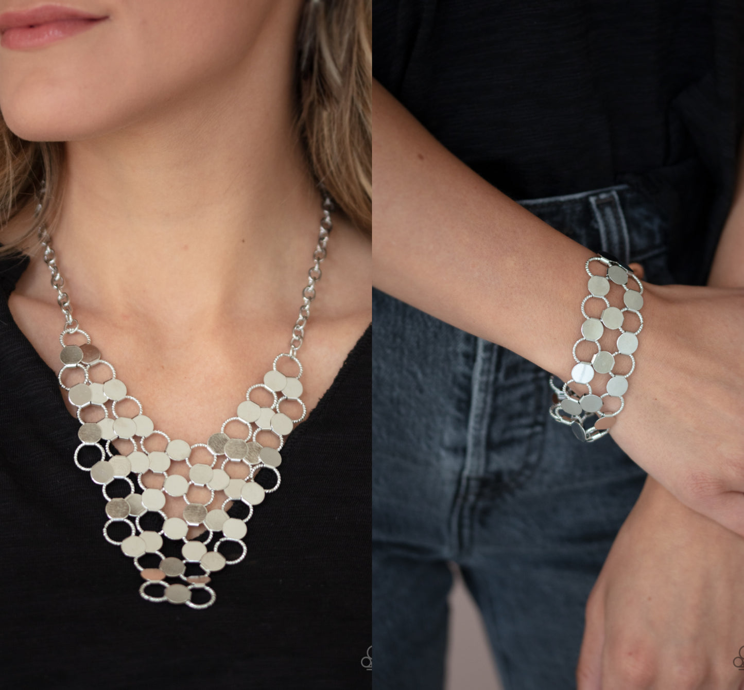 Net Result - Silver necklace w/ matching bracelet