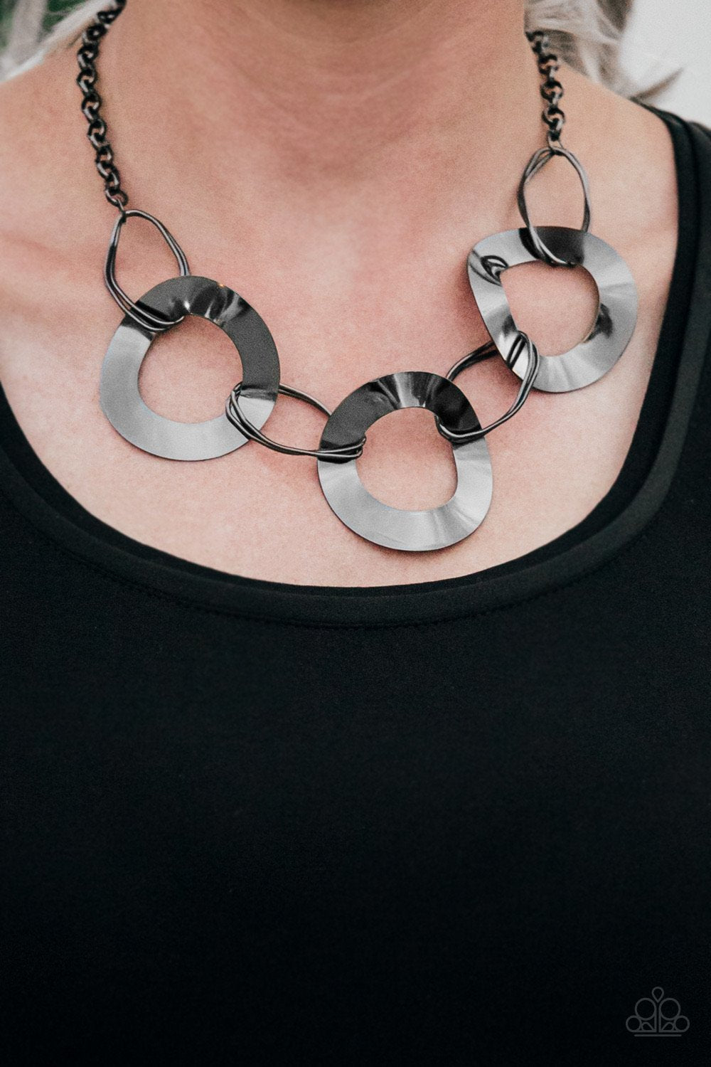 Modern Mechanics Black/Gunmetal Necklace